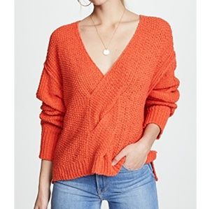 Free people V neck knit sweater